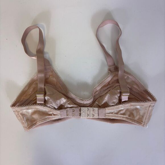 Victoria's Secret Tan Velvet with Lace Bralette Bra XS - Picture 2 of 6